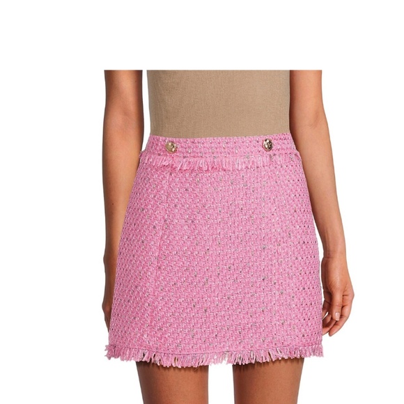 Walter Baker Pink Paris Tweed Lyona Skirt Sz 10 - Picture 2 of 7
